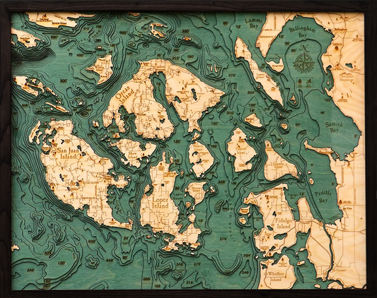 WoodChart of San Juan Islands, Washington