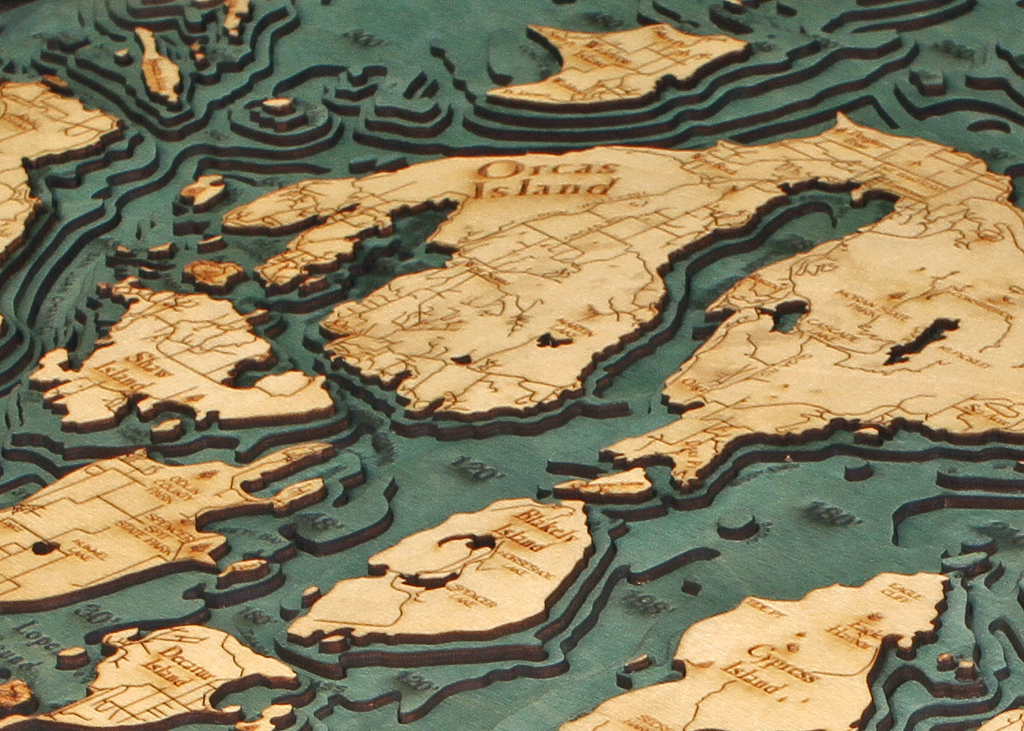 WoodChart of San Juan Islands, Washington