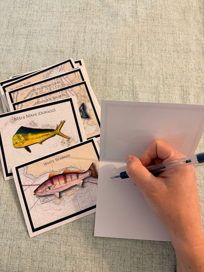 Hand-Illustrated Marine Life Note Card Collection (Pack of 10)