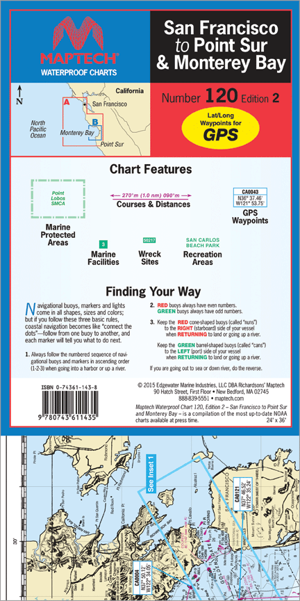Maptech WPC120: San Francisco to Point Sur & Monterey Bay Waterproof Chart