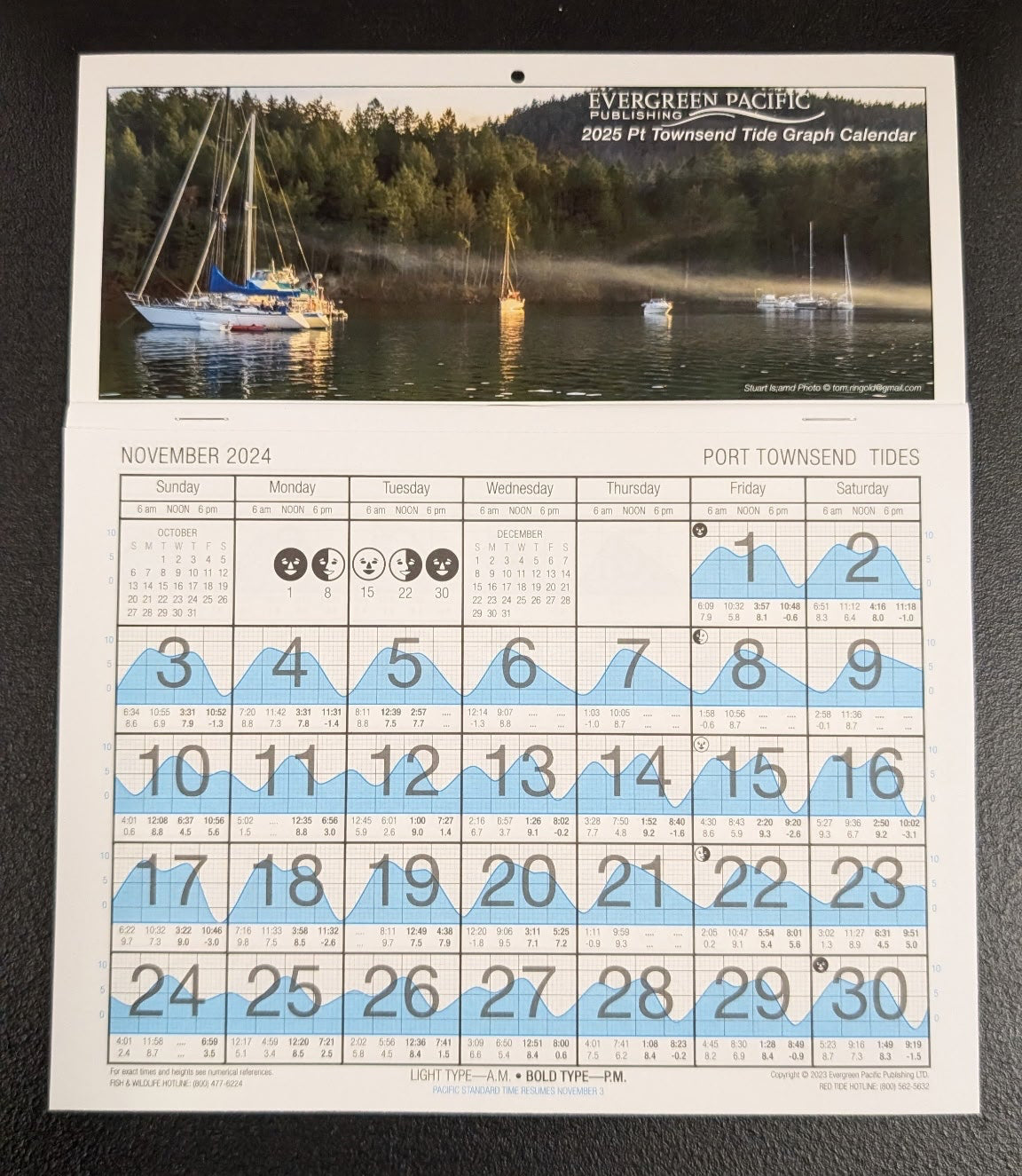 2026 Tide Graph Calendar - Port Townsend
