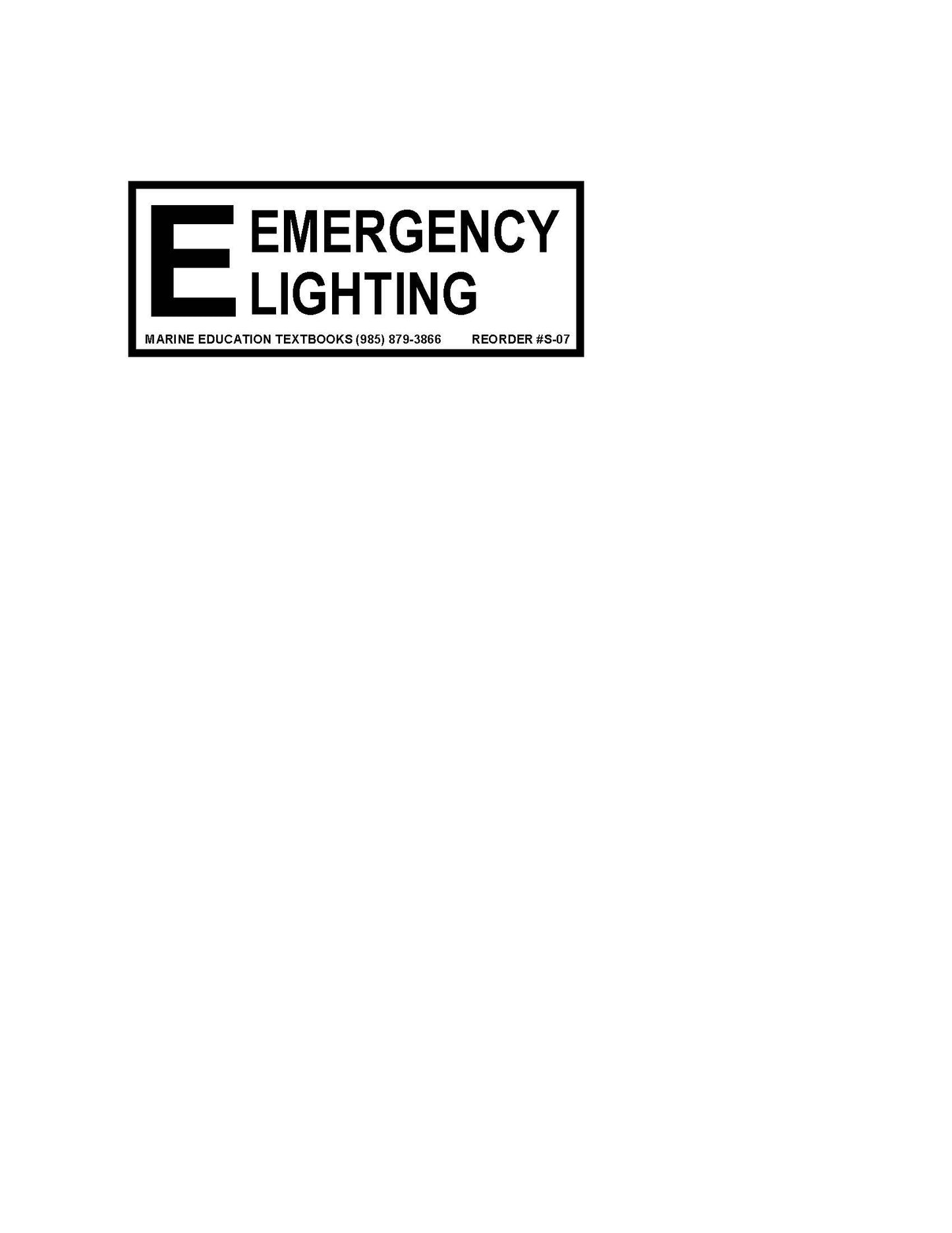 E (Emergency Lighting)   S-07/