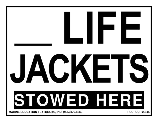 S-15 Life Jackets Stowed Here