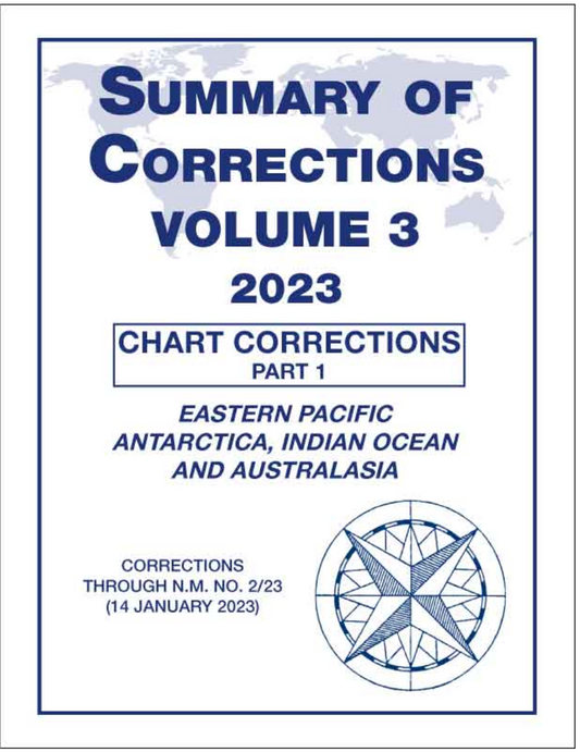 Summary of Corrections: Volume 3 - Eastern Pacific, Antartica, Indian Ocean and Australasia, 2023