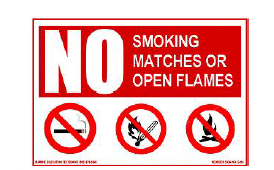 S-361 NO Smoking, Matches, or Open Flame