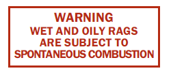 WARNING Wet & Oily Rags