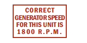 Corret Generator Speed 1800rpm