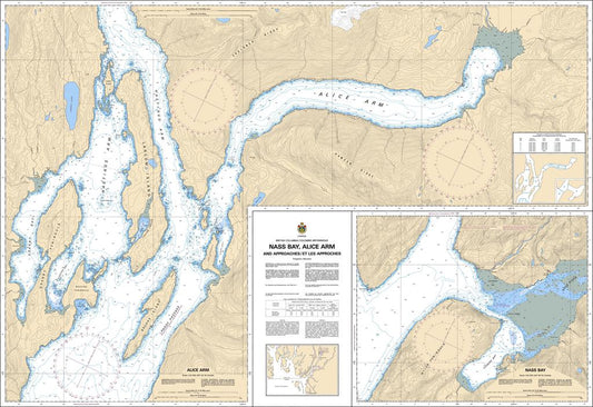 CHS Chart 3920: Nass Bay, Alice Arm and Approaches/et les approches