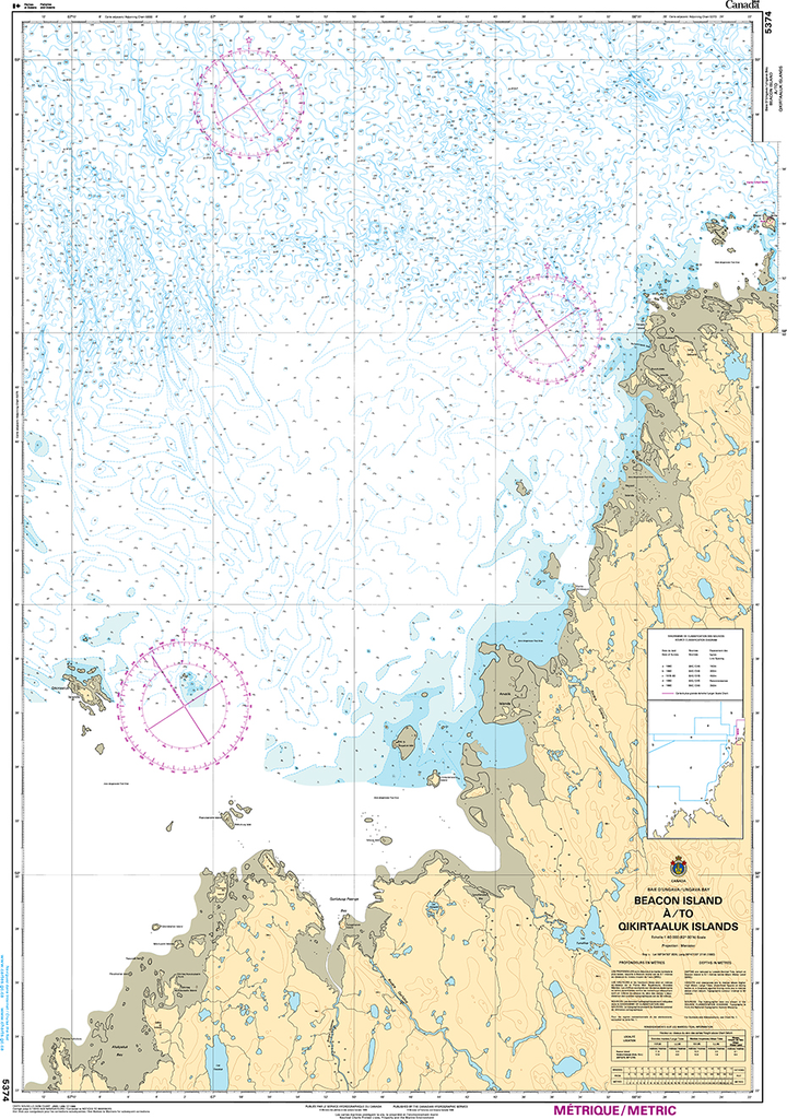 CHS Print-on-Demand Charts Canadian Waters-5374: Beacon Island €/to Qikirtaaluk Islands, CHS POD Chart-CHS5374