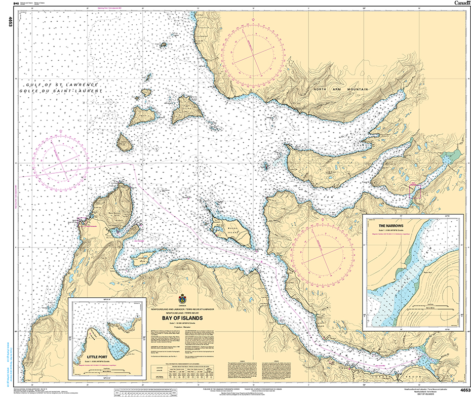 CHS Print-on-Demand Charts Canadian Waters-4653: Bay of Islands, CHS POD Chart-CHS4653