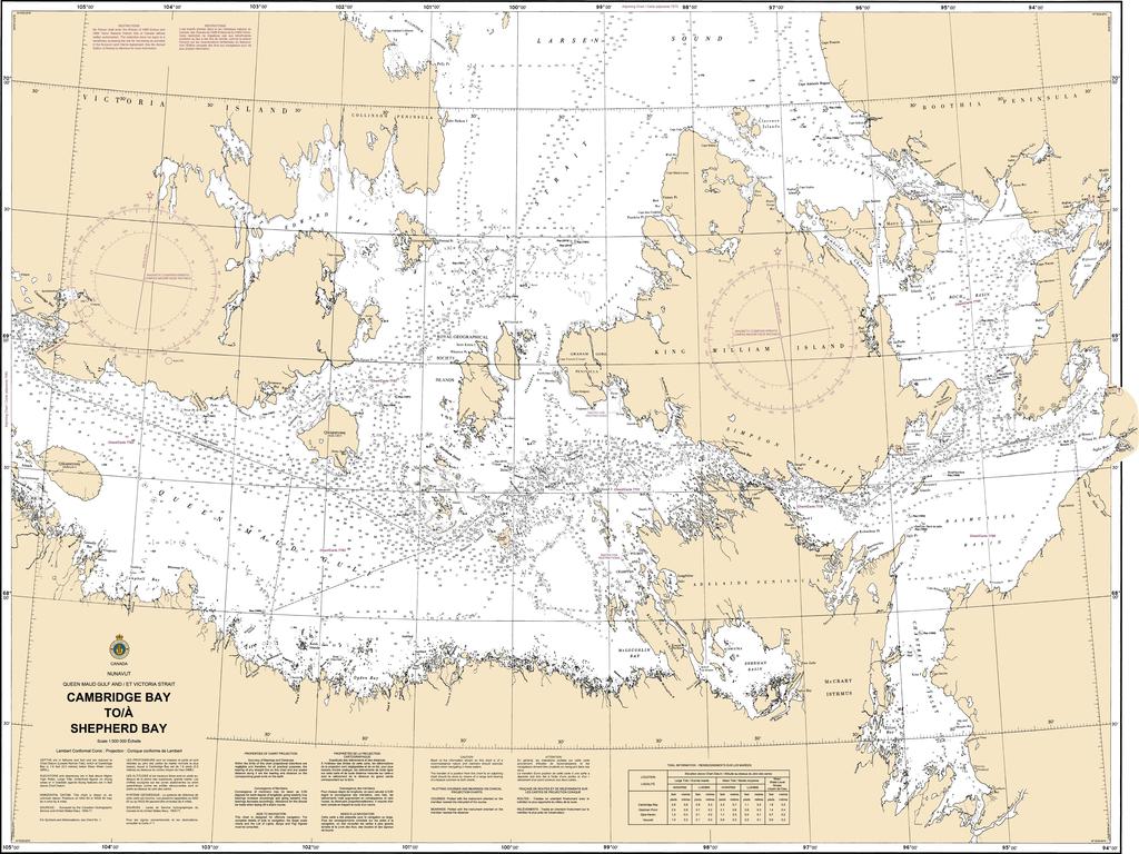 CHS Chart 7083: Cambridge Bay to/à Shepherd Bay