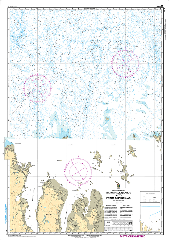 CHS Print-on-Demand Charts Canadian Waters-5375: Qikirtaaluk Islands €/to Point Qirniraujaq, CHS POD Chart-CHS5375
