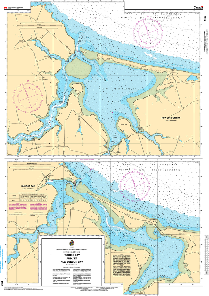CHS Print-on-Demand Charts Canadian Waters-4467: Rustico Bay and/et New London Bay, CHS POD Chart-CHS4467