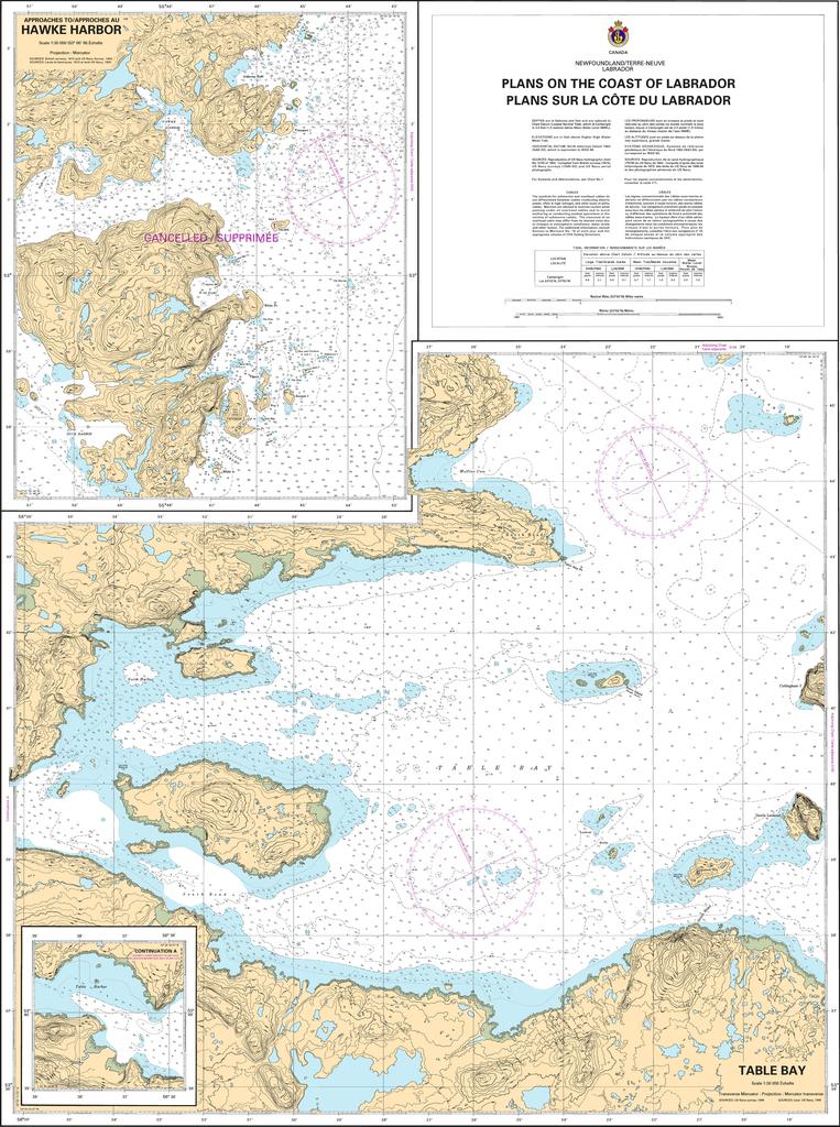 CHS Chart 4712: Plans on the Coast of Labrador / Plans sur la côte du Labrador
