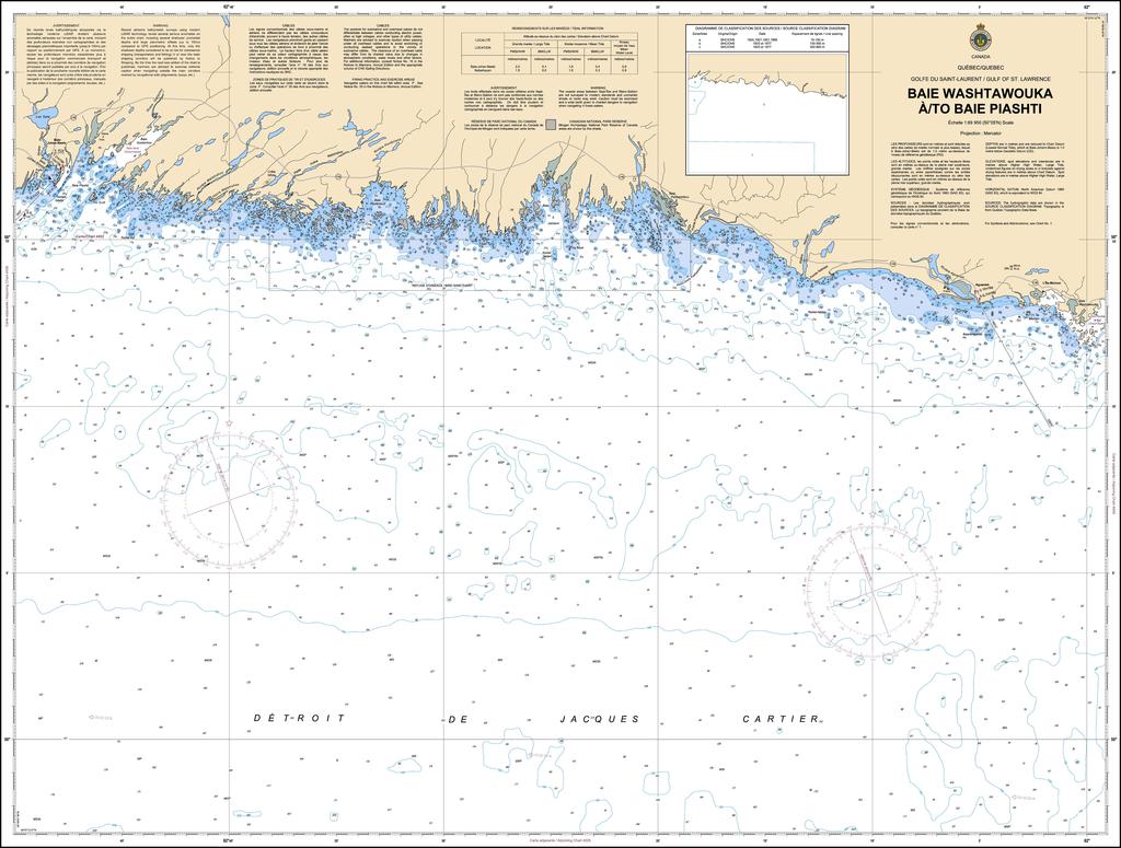 CHS Chart 4455: Baie Washtawouka à/to Baie Piashti