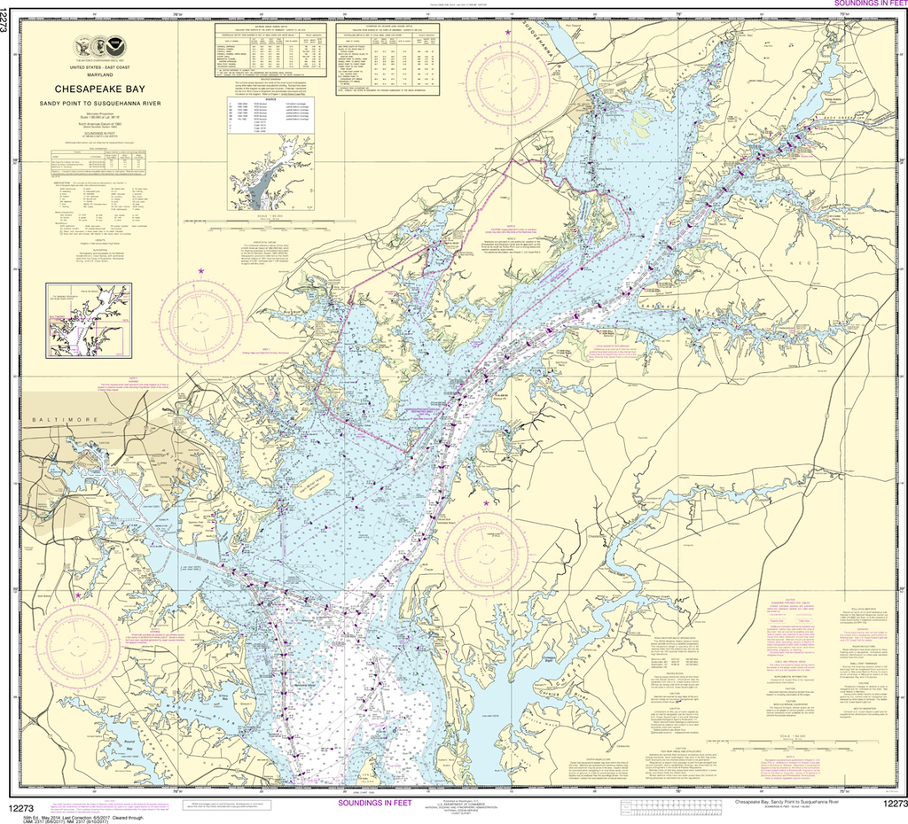 NOAA Chart 12273: Chesapeake Bay - Sandy Point to Susquehanna River