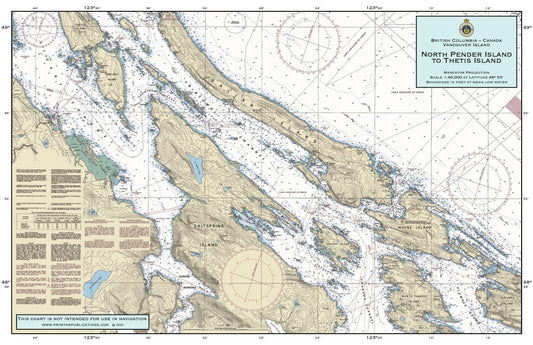 Nautical Placemat: North Pender Island to Thetis Island