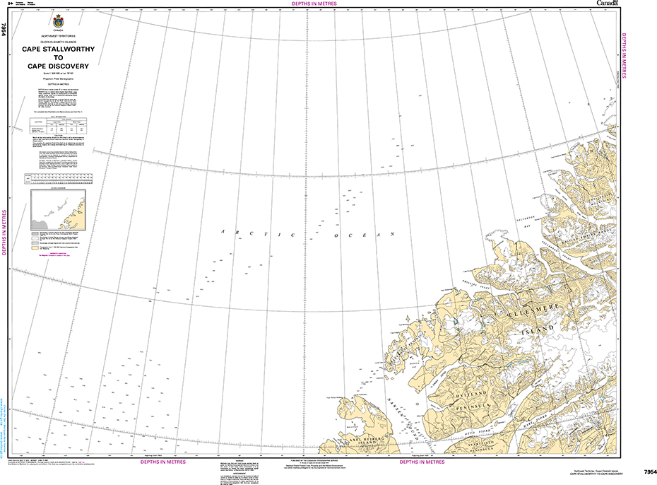 CHS Print-on-Demand Charts Canadian Waters-7954: Cape Stallworth to Cape Discovery, CHS POD Chart-CHS7954