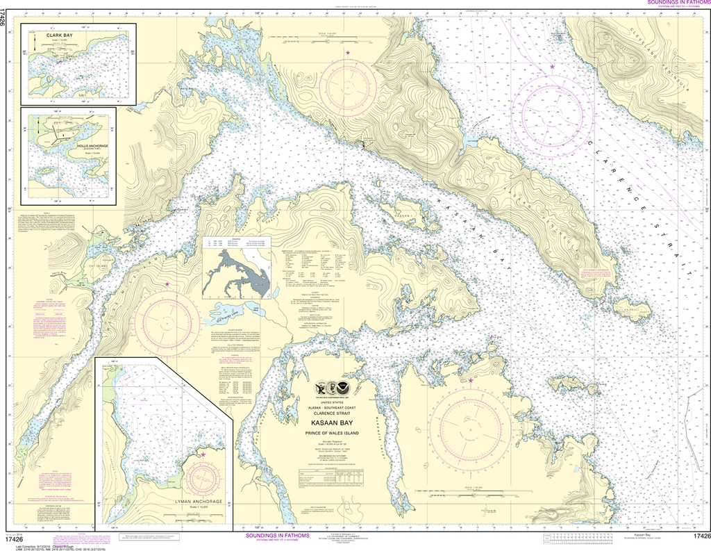 NOAA Chart 17426: Kasaan Bay - Clarence Strait, Hollis Anchorage (Eastern Part), Lyman Anchorage