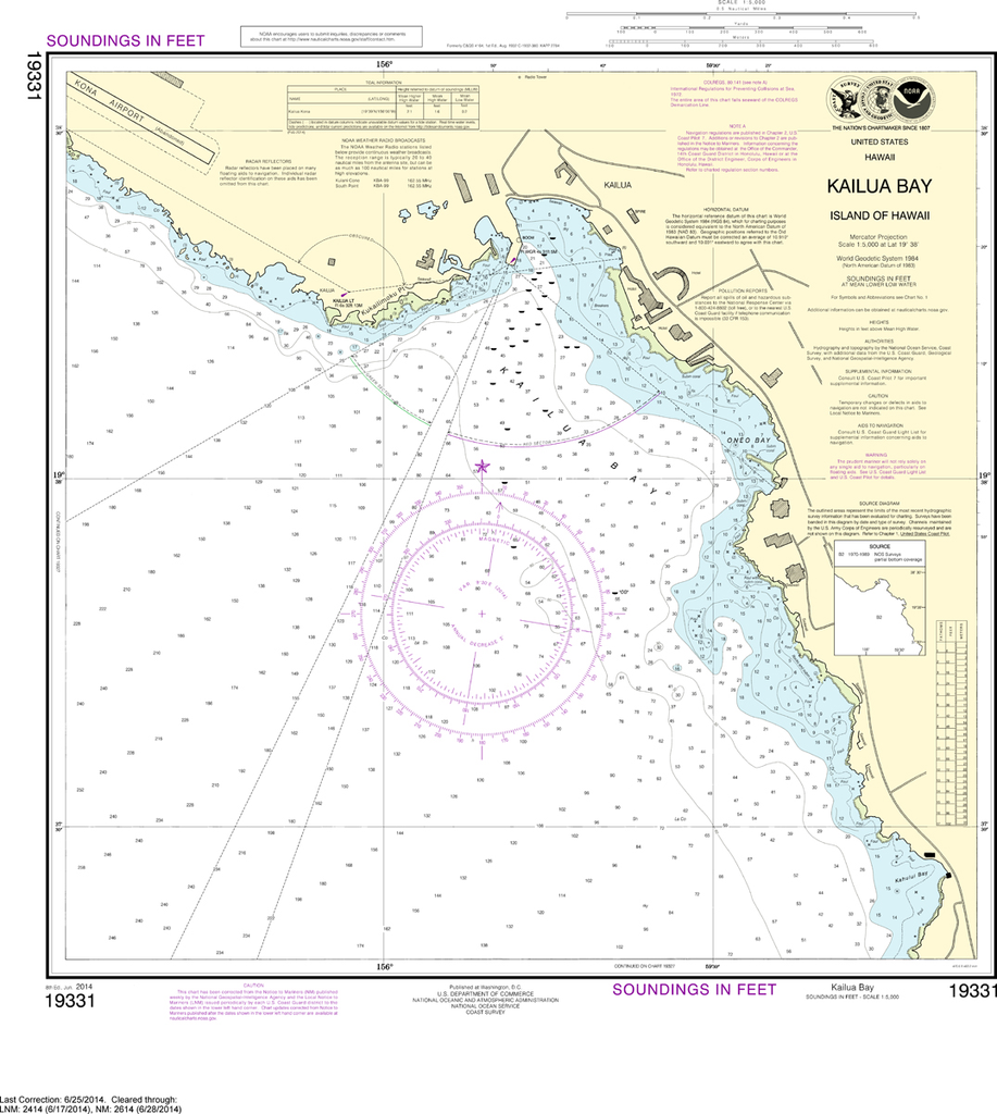 NOAA Chart 19331: Island Of Hawai'i - Kailua Bay