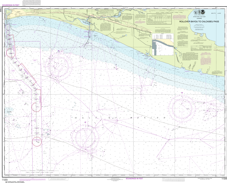 NOAA Print-on-Demand Charts US Waters-Rollover Bayou to Calcasieu Pass-11344