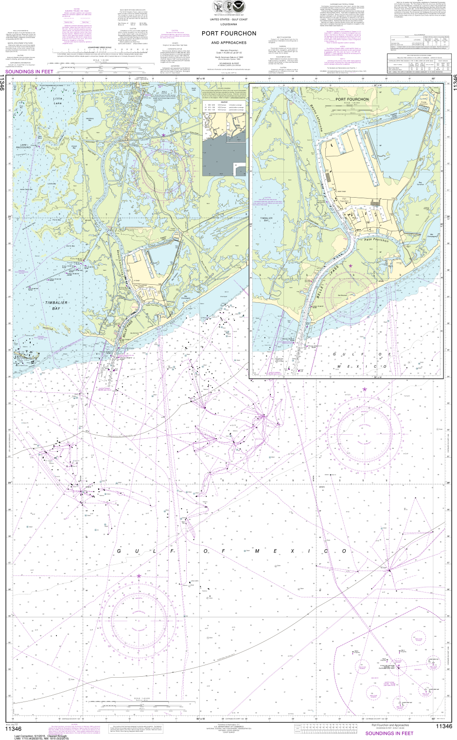 NOAA Print-on-Demand Charts US Waters-Port Fourchon and Approaches-11346