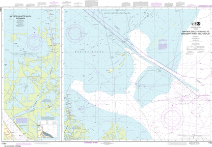 NOAA Print-on-Demand Charts US Waters-Baptiste Collette Bayou to Mississippi River Gulf Outlet;Baptiste Collette Bayou Extension-11353