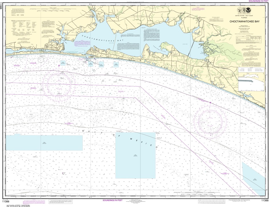 NOAA Print-on-Demand Charts US Waters-Choctawhatchee Bay-11388