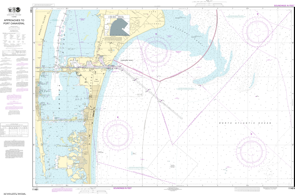 NOAA Print-on-Demand Charts US Waters-Approaches to Port Canaveral-11481