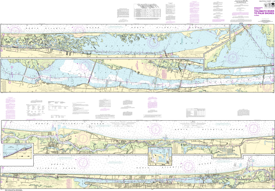 NOAA Print-on-Demand Charts US Waters-Intracoastal Waterway Tolomato River to Palm Shores-11485