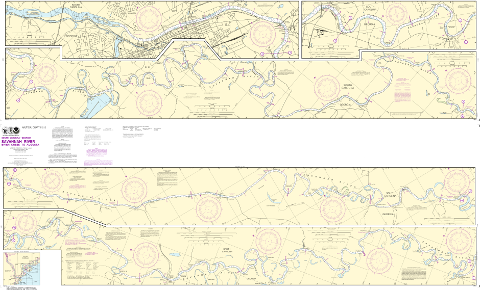 NOAA Print-on-Demand Charts US Waters-Savannah River Brier Creek to Augusta-11515