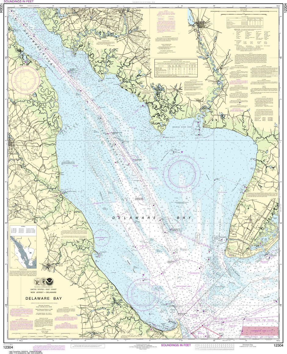 NOAA Print-on-Demand Charts US Waters-Delaware Bay-12304