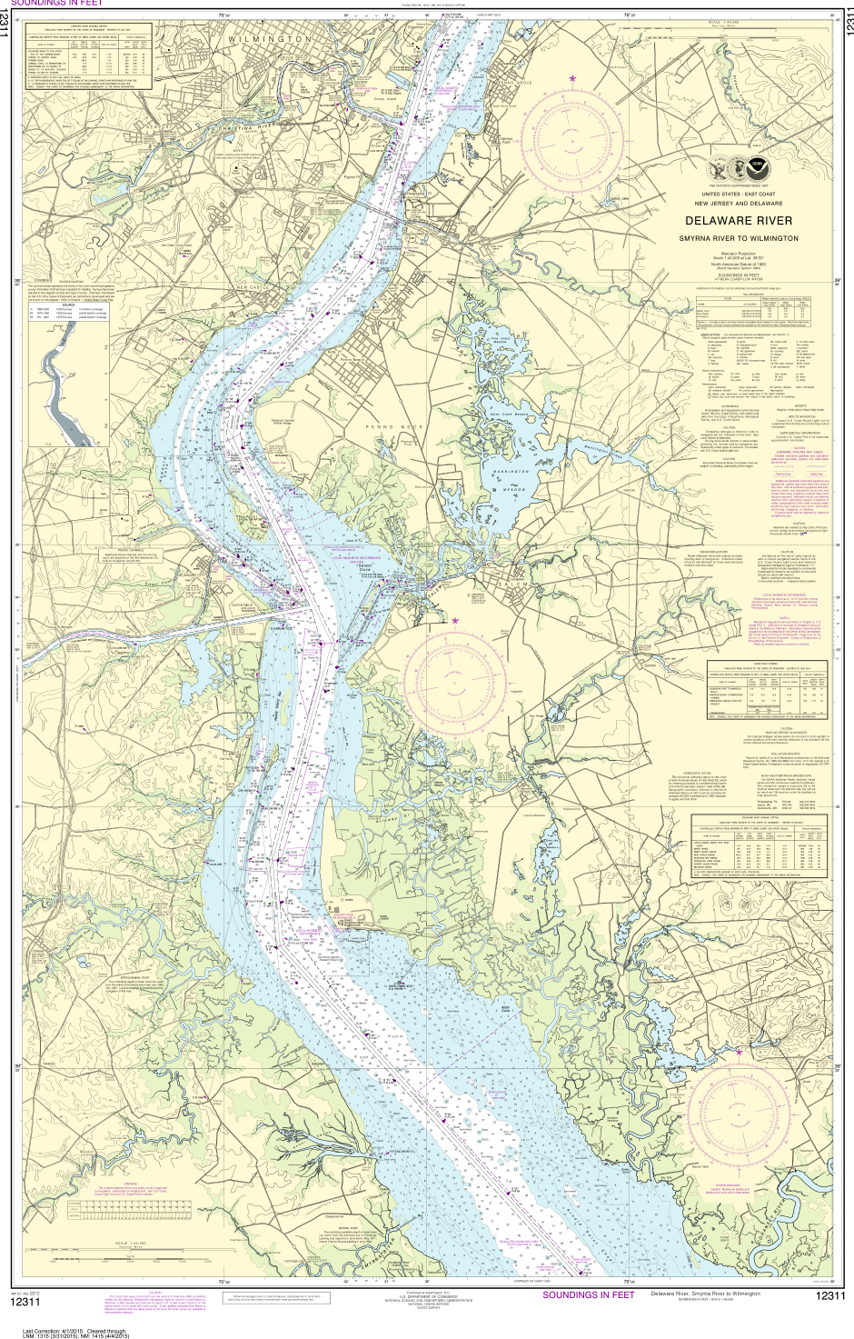 NOAA Print-on-Demand Charts US Waters-Delaware River Smyrna River to Wilmington-12311