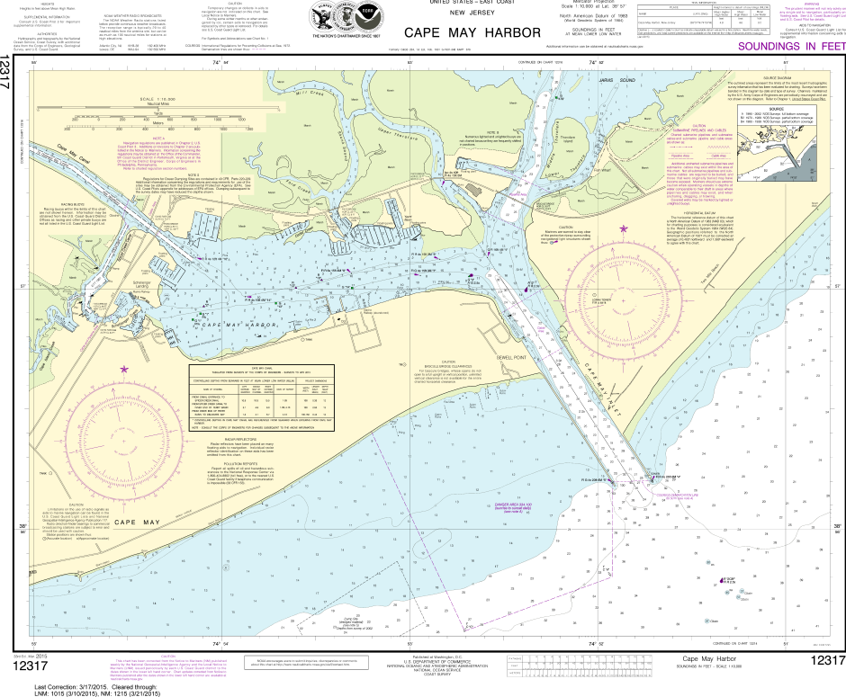 NOAA Print-on-Demand Charts US Waters-Cape May Harbor-12317