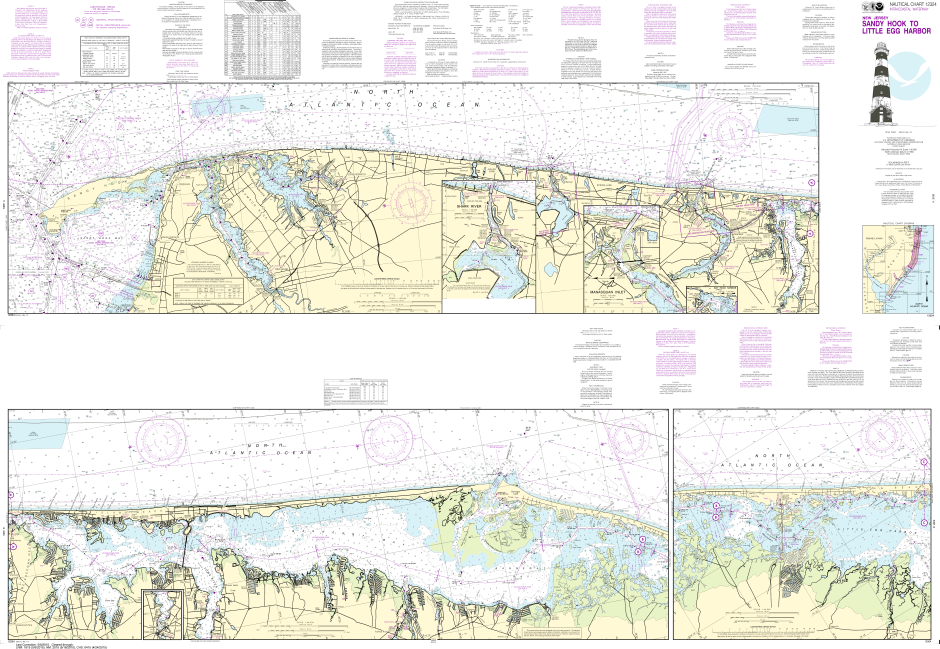 NOAA Print-on-Demand Charts US Waters-Intracoastal Waterway Sandy Hook to Little Egg Harbor-12324