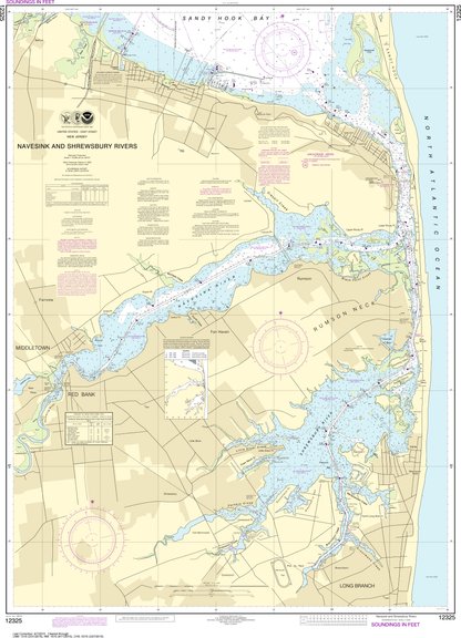 NOAA Print-on-Demand Charts US Waters-Navesink And Shrewsbury Rivers-12325