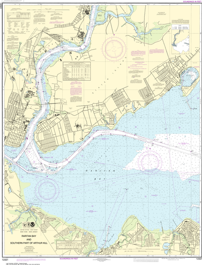 NOAA Print-on-Demand Charts US Waters-Raritan Bay and Southern Part of Arthur Kill-12331