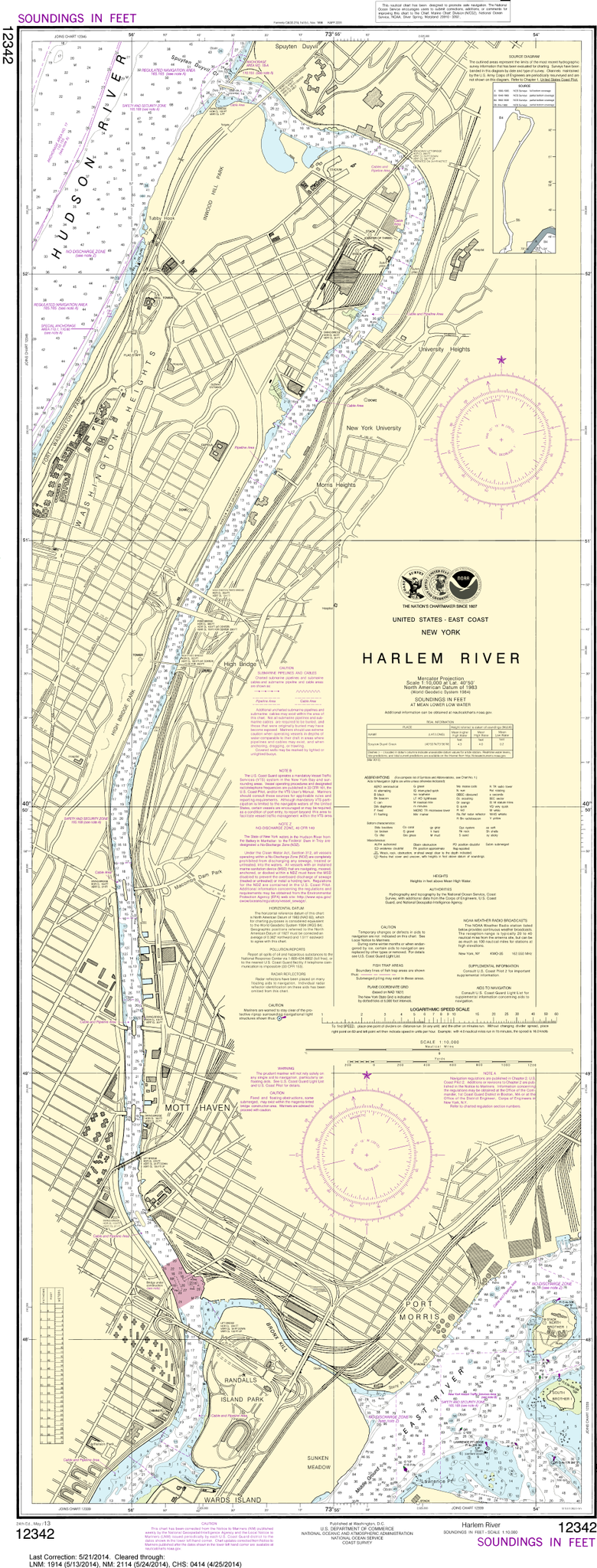 NOAA Print-on-Demand Charts US Waters-Harlem River-12342
