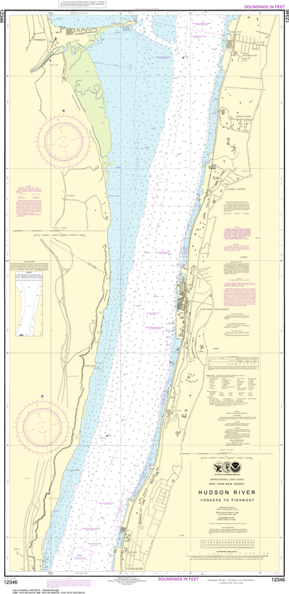 NOAA Print-on-Demand Charts US Waters-Hudson River Yonkers to Piermont-12346