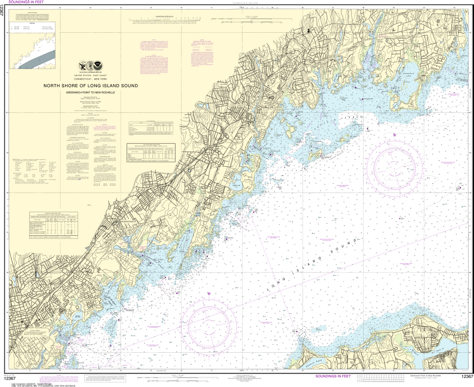 NOAA Print-on-Demand Charts US Waters-North Shore of Long Island Sound Greenwich Point to New Rochelle-12367