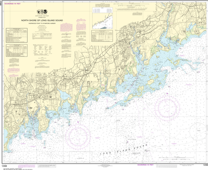 NOAA Print-on-Demand Charts US Waters-North Shore of Long Island Sound Sherwood Point to Stamford Harbor-12368