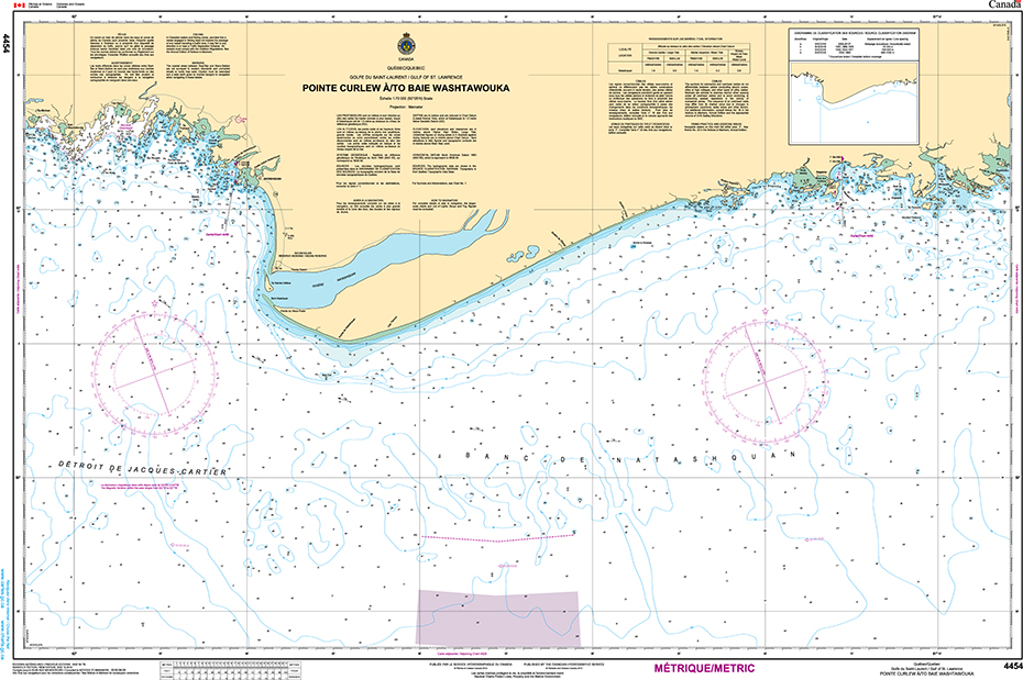 CHS Print-on-Demand Charts Canadian Waters-4454: Pointe Curlew €/to Baie Washtawouka, CHS POD Chart-CHS4454