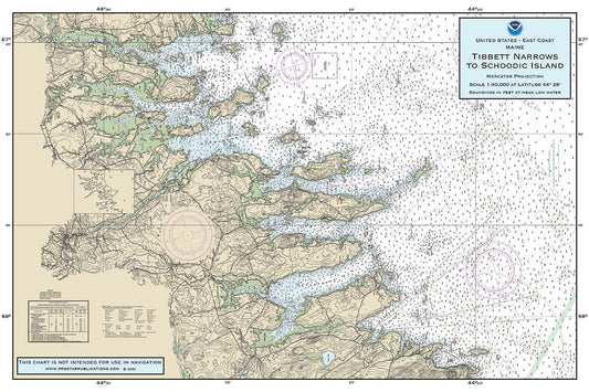 Nautical Placemat: Tibet Narrows to Schoodic Isl.