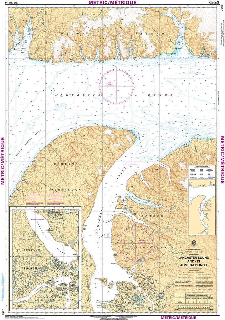 CHS Print-on-Demand Charts Canadian Waters-7568: Lancaster Sound and/et Admiralty Inlet, CHS POD Chart-CHS7568