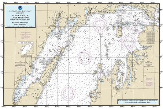 Nautical Placemat: North Lake Michigan / Green Bay