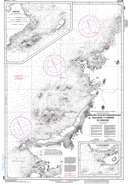 CHS Print-on-Demand Charts Canadian Waters-4680: Hawkes Bay to/€ Ste GeneviЏve Bay including/y compris St. John Bay, CHS POD Chart-CHS4680