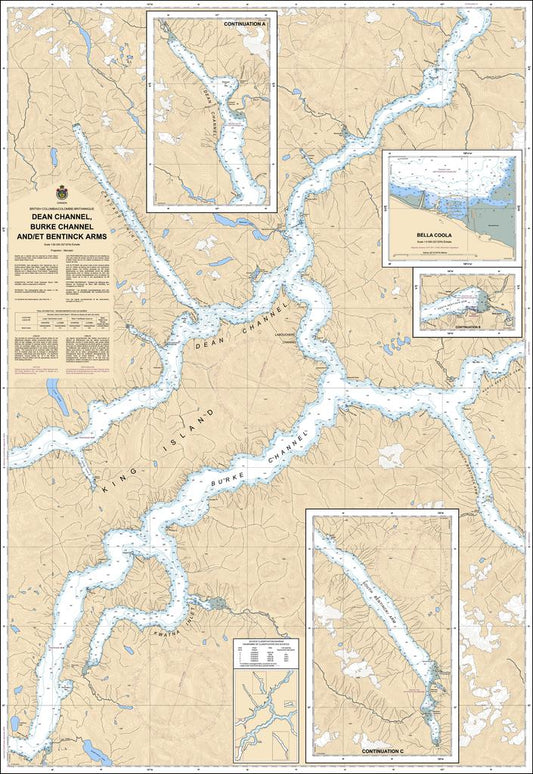 CHS Chart 3974: Dean Channel, Burke Channel and/et Bentinck Arms