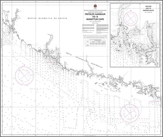 CHS Chart 5403: Pritzler Harbour to/à Maniittur Cape