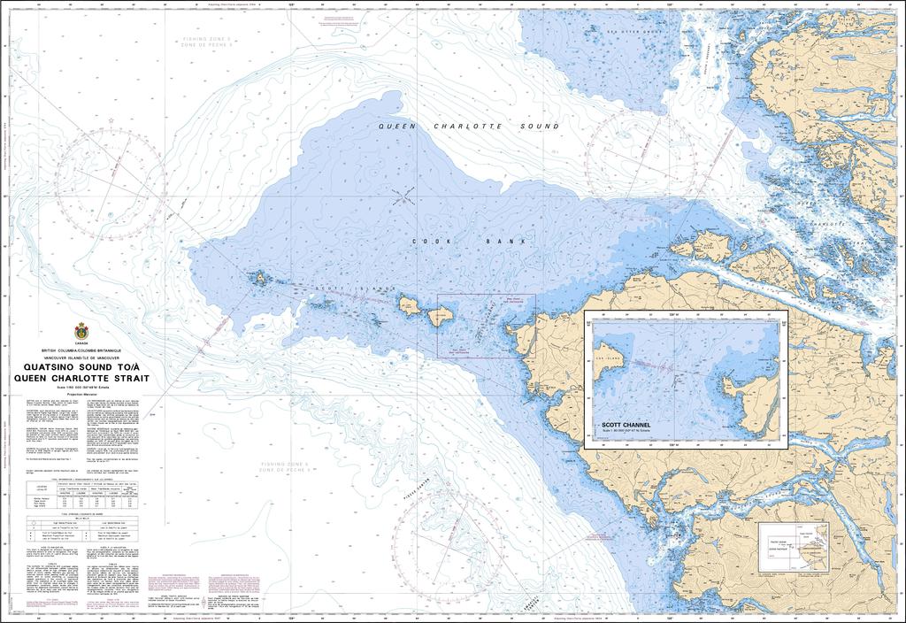 CHS Chart 3605: Quatsino Sound to/à Queen Charlotte Strait