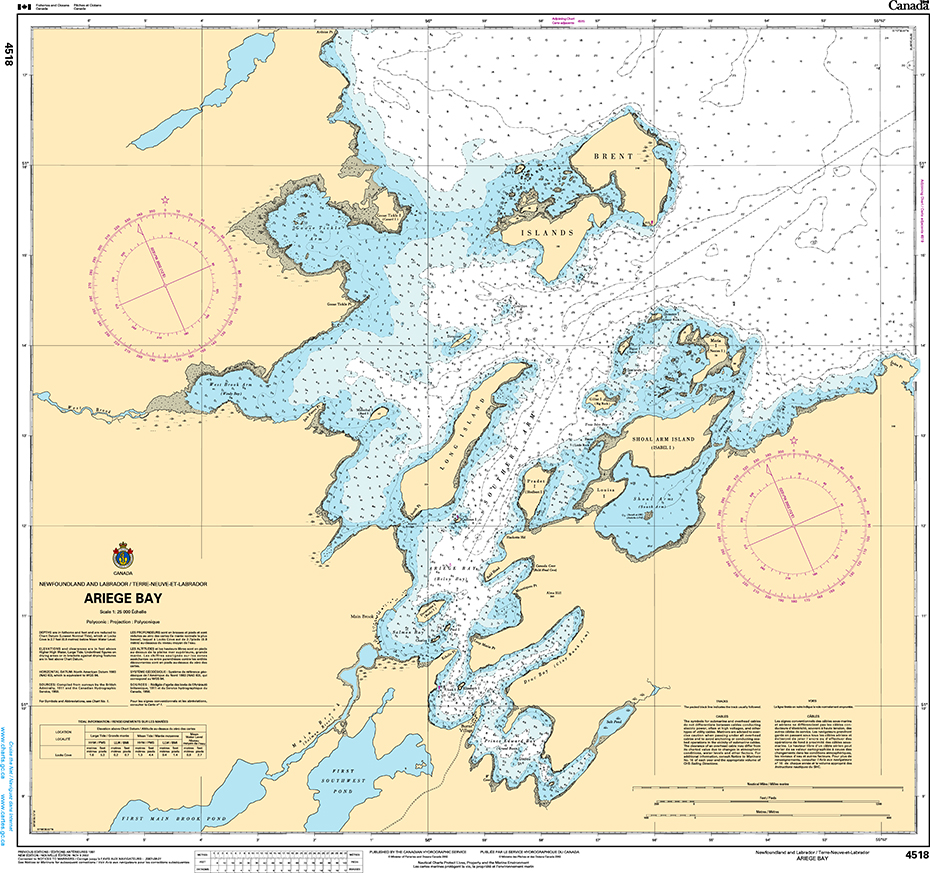 CHS Print-on-Demand Charts Canadian Waters-4518: Ariege Bay, CHS POD Chart-CHS4518